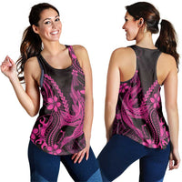Pink Black Aloha Hawaii Women Racerback Tank Polynesian Shark Tattoo With Plumeria LT14 - Polynesian Pride