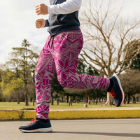 Pink Gradient Polynesia Jogger Pants Hawaiian Tribal Hammerhead Shark Tattoo - Polynesian Pride