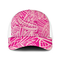 Pink Gradient Polynesia Mesh Trucker Cap Hawaiian Tribal Hammerhead Shark Tattoo - Polynesian Pride