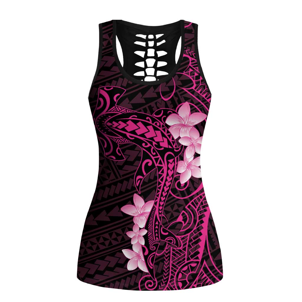 Pink Hawaii Hollow Tank Top Hammerhead Shark Tattoo Curve Polynesian - Polynesian Pride