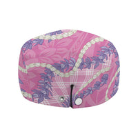 Pink Hawaii Palaka Honohono Pikake Jeff Hat Hawaiian Orchid Lei Polynesian Pattern LT14 - Polynesian Pride