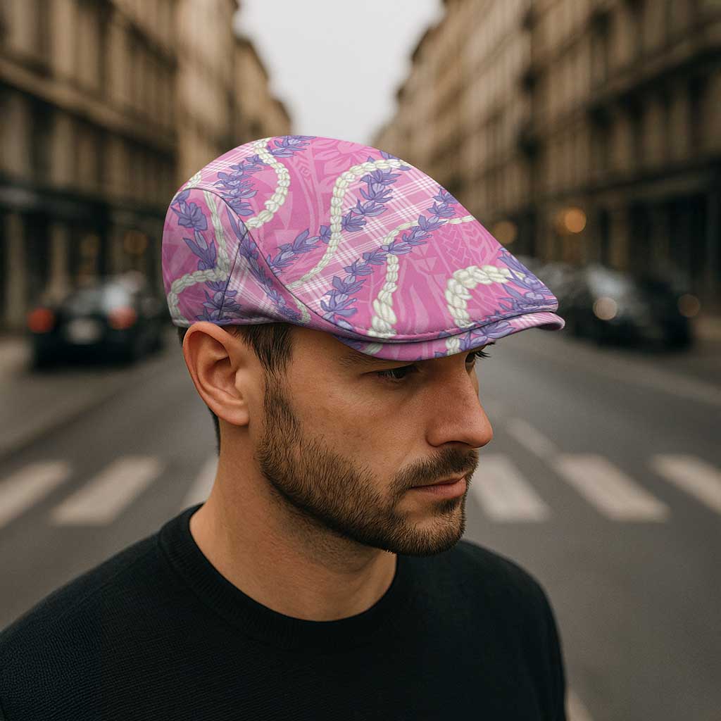 Pink Hawaii Palaka Honohono Pikake Jeff Hat Hawaiian Orchid Lei Polynesian Pattern LT14 - Polynesian Pride
