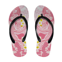 Pink Hawaii Shark Tattoo Flip Flops Puakenikeni Lei Plumeria Polynesian Pattern LT14 Pink - Polynesian Pride