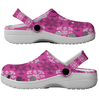 Pink Hawaiian Quilt Clogs Shoes Hawaii Pineapple Monstera Palaka Motifs - Polynesian Pride