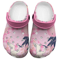 Pink Palaka Crane and Flowers Clogs Shoes Japan Heritage Spirit - Polynesian Pride
