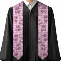 Pink Palaka Hawaii Graduation Stole Hawaiian Lehua Blossoms