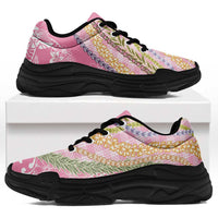 Pink Palaka Hawaii Leis Chunky Sneakers Hawaiian-plaid Elegant Tropical Vibes LT14 Pink - Polynesian Pride