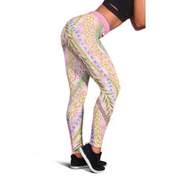 Pink Palaka Hawaii Leis Leggings Hawaiian-plaid Elegant Tropical Vibes LT14 - Polynesian Pride