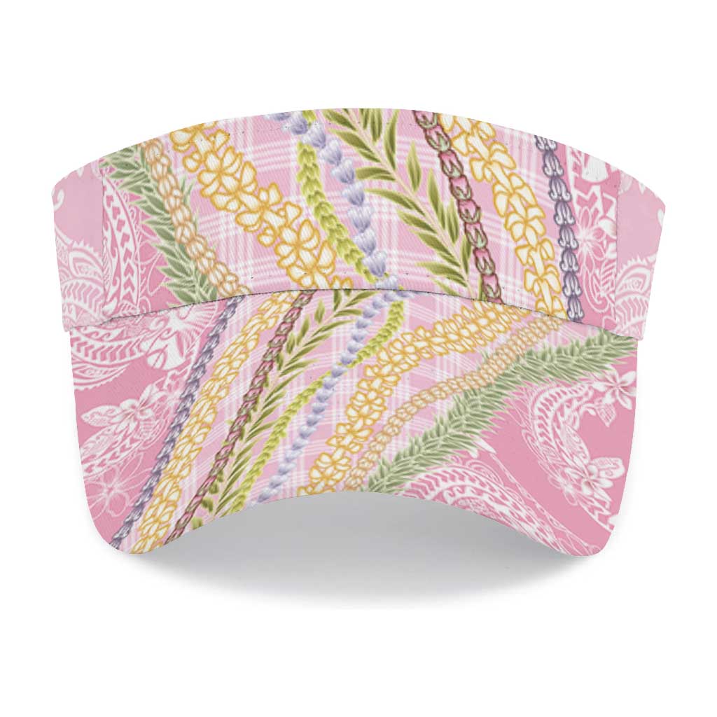 Pink Palaka Hawaii Leis Sun Visor Cap Hawaiian-plaid Elegant Tropical Vibes