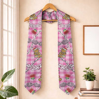 Pink Palaka Hawaii Mele Kalikimaka Graduation Stole Ohia Lehua Shell Leis Funny Gingerbread Santa - Polynesian Pride
