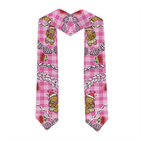 Pink Palaka Hawaii Mele Kalikimaka Graduation Stole Ohia Lehua Shell Leis Funny Gingerbread Santa - Polynesian Pride