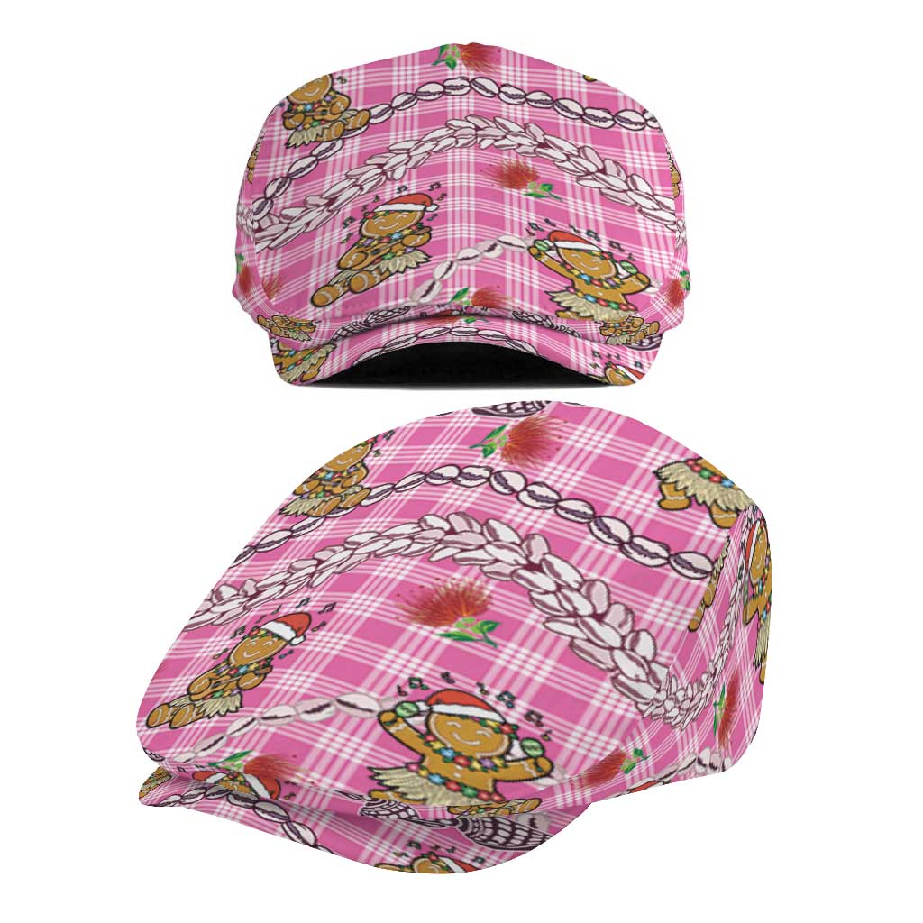 Pink Palaka Hawaii Mele Kalikimaka Jeff Hat Ohia Lehua Shell Leis Funny Gingerbread Santa - Polynesian Pride
