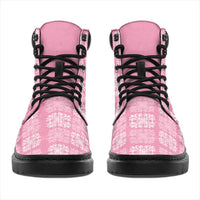 Pink Palaka Quilt Hawaii All Season Boots Traditional Hawaii-plaid Pattern - Polynesian Pride