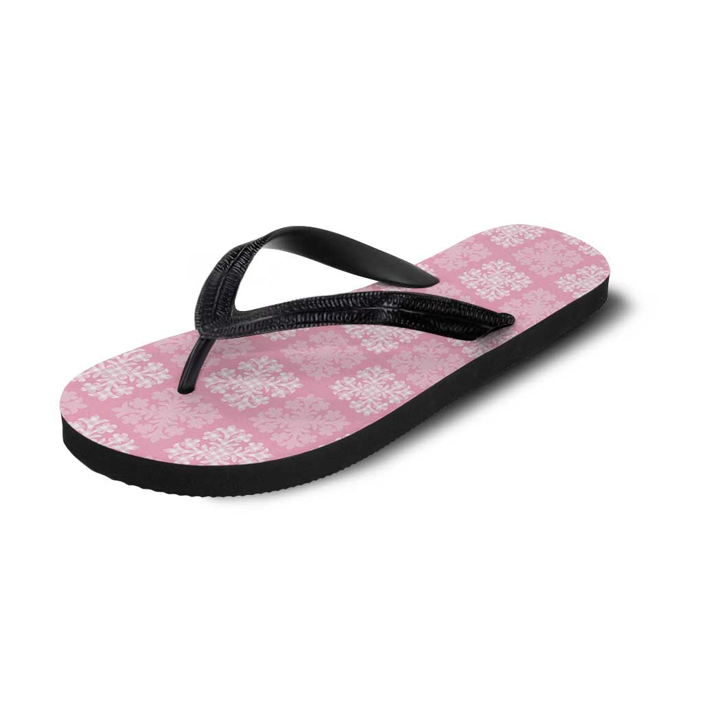 Pink Palaka Quilt Hawaii Flip Flops Traditional Hawaii-plaid Pattern - Polynesian Pride