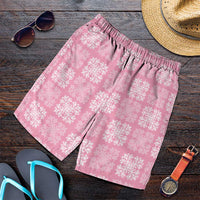 Pink Palaka Quilt Hawaii Shorts for Men Traditional Hawaii-plaid Pattern - Polynesian Pride