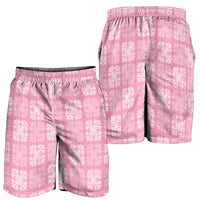 Pink Palaka Quilt Hawaii Shorts for Men Traditional Hawaii-plaid Pattern - Polynesian Pride