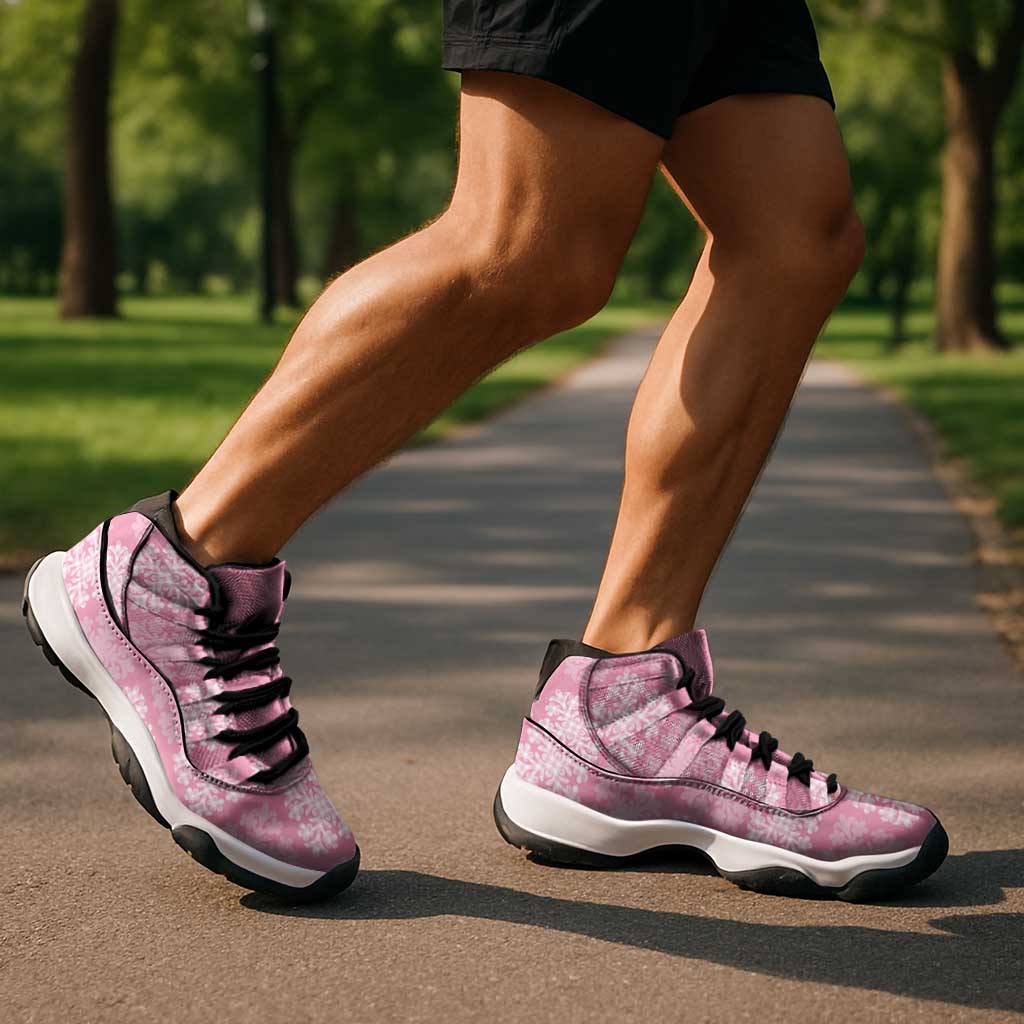 Pink Palaka Quilt Hawaii Sneakers J11 Traditional Hawaii-plaid Pattern - Polynesian Pride