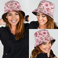 Pink Paniolo Palaka Hawaiian Cowgirl Christmas Bucket Hat - Polynesian Pride