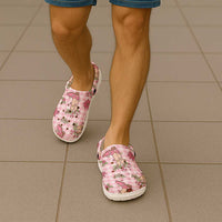 Pink Paniolo Palaka Hawaiian Cowgirl Christmas Clogs Shoes - Polynesian Pride