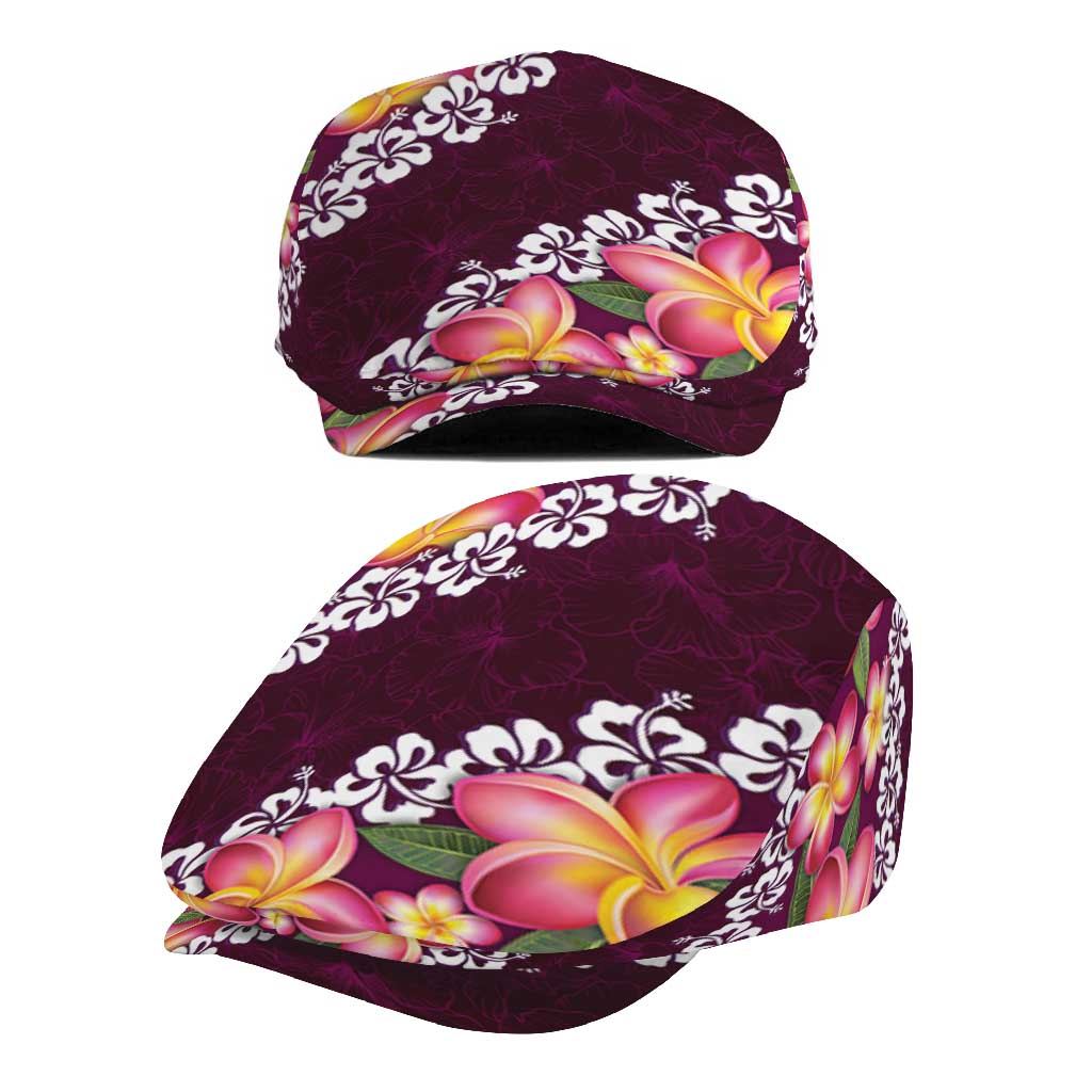 Pink Polynesia Jeff Hat Plumeria With Hibiscus Pattern Tropical Vibes - Polynesian Pride