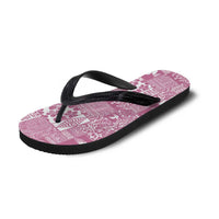 Pink Tonga Kilisimasi Fiefia Flip Flops Pacific Patchwork Xmas Vibes - Polynesian Pride