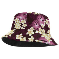 Pink Tropical Hawaii Bucket Hat Seamless Monstera Plumeria Hawaiian Pattern - Polynesian Pride
