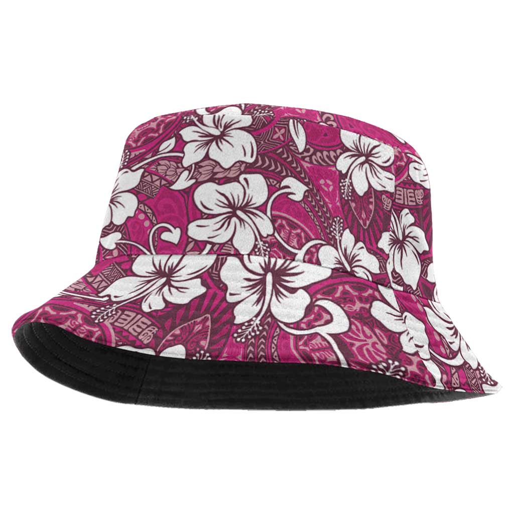 Piqi Bula Fiji Bucket Hat Fijian Tapa Seamless Hibiscus - Polynesian Pride