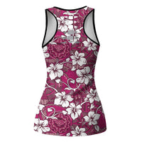 Piqi Bula Fiji Hollow Tank Top Fijian Tapa Seamless Hibiscus - Polynesian Pride