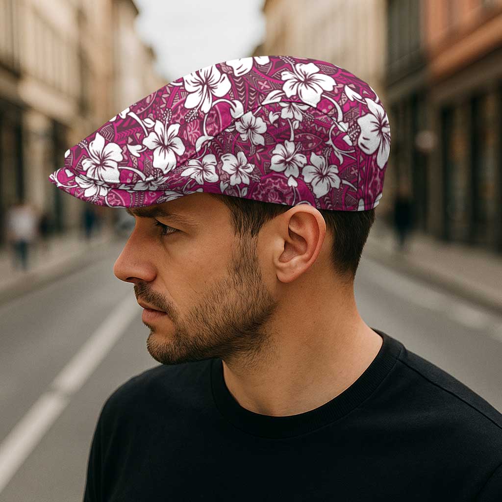 Piqi Bula Fiji Jeff Hat Fijian Tapa Seamless Hibiscus - Polynesian Pride