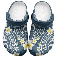 Plumeria With Blue Polynesian Tattoo Pattern Clogs Shoes - Polynesian Pride