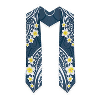 Plumeria With Blue Polynesian Tattoo Pattern Graduation Stole