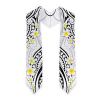 Plumeria With White Polynesian Tattoo Pattern Graduation Stole