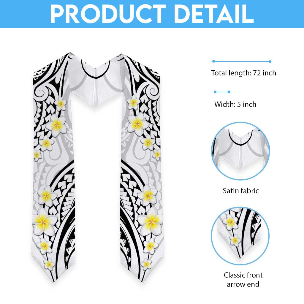 Plumeria With White Polynesian Tattoo Pattern Graduation Stole