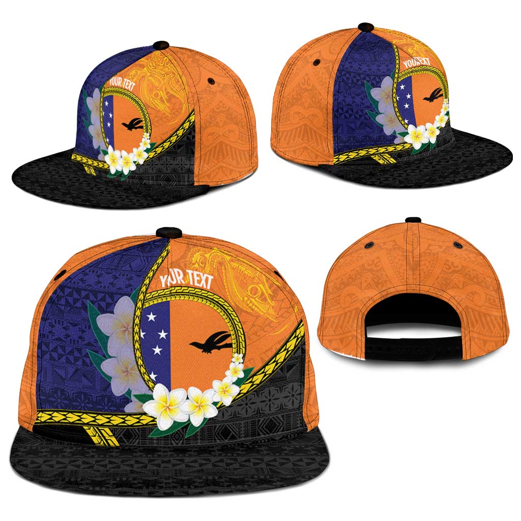 PNG Niu Ailan Snapback Cap Papua New Guinea Plumeria Melanesian Pattern - Polynesian Pride