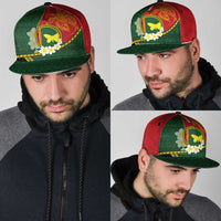 PNG Oro Provins Snapback Cap Papua New Guinea Plumeria Melanesian Pattern - Polynesian Pride