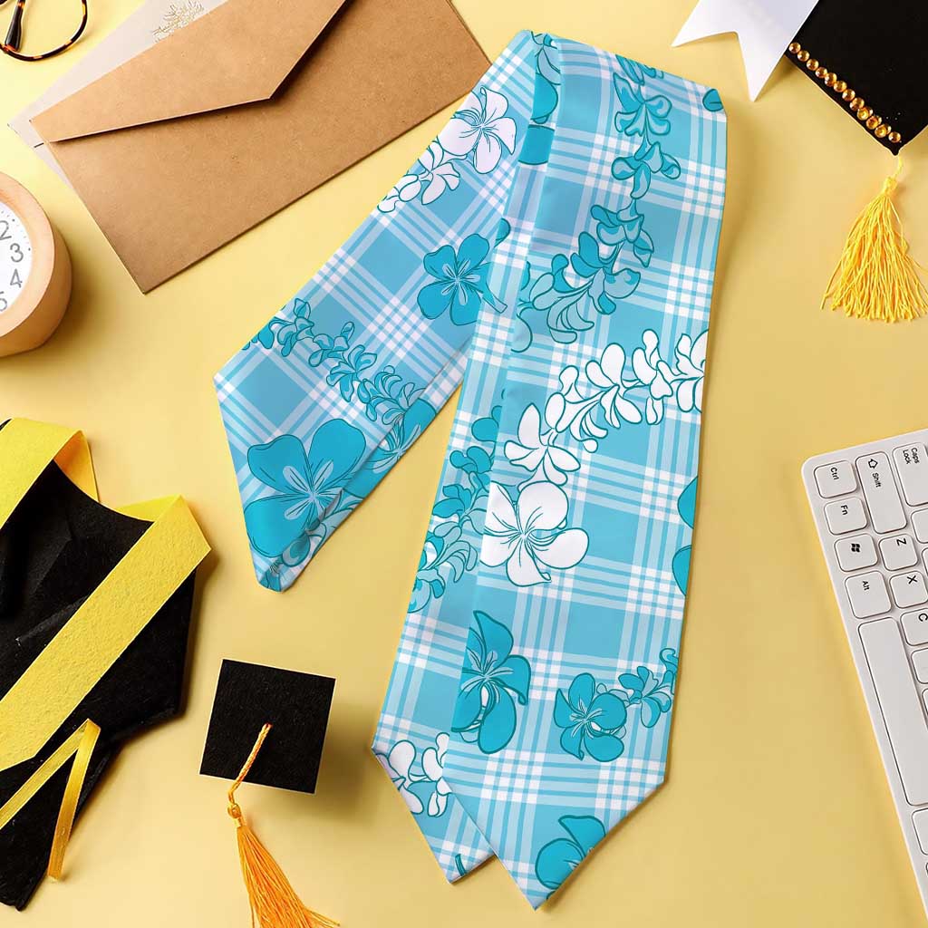 Polu Aloha Hawaii Graduation Stole Plumeria Lei With Palaka Motif - Polynesian Pride