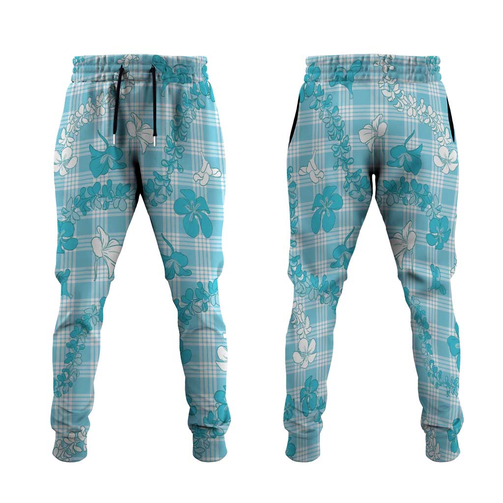 Polu Aloha Hawaii Jogger Pants Plumeria Lei With Palaka Motif - Polynesian Pride