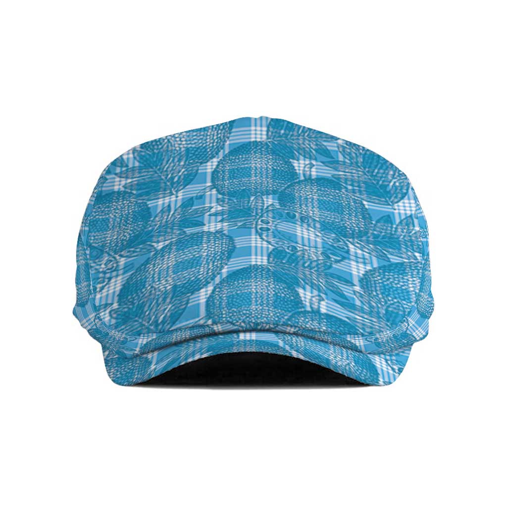 Polu Hawaii Breadfruit Palaka Motifs Jeff Hat LT14 Blue - Polynesian Pride