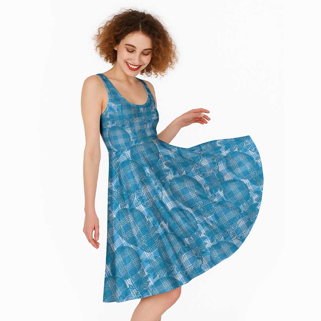 Polu Hawaii Breadfruit Palaka Motifs Midi Dress LT14 - Polynesian Pride