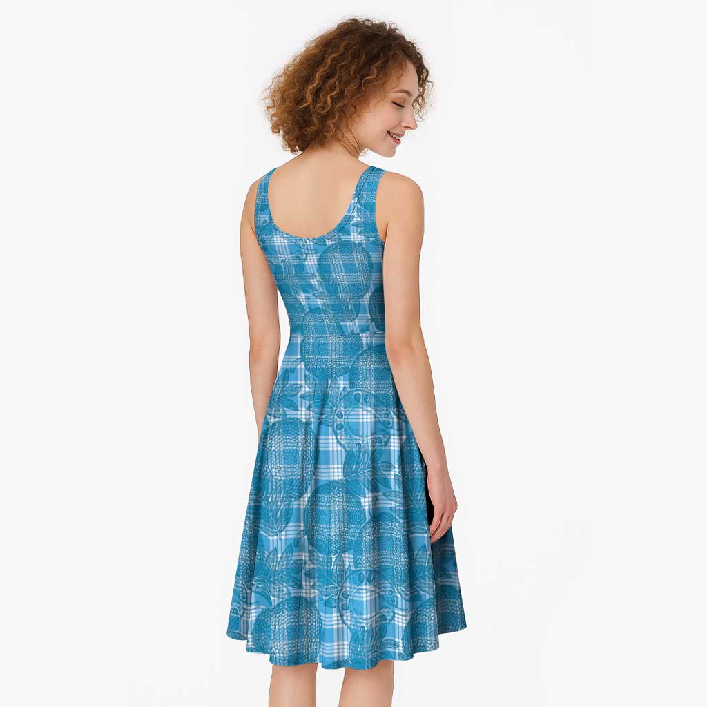 Polu Hawaii Breadfruit Palaka Motifs Midi Dress LT14 - Polynesian Pride