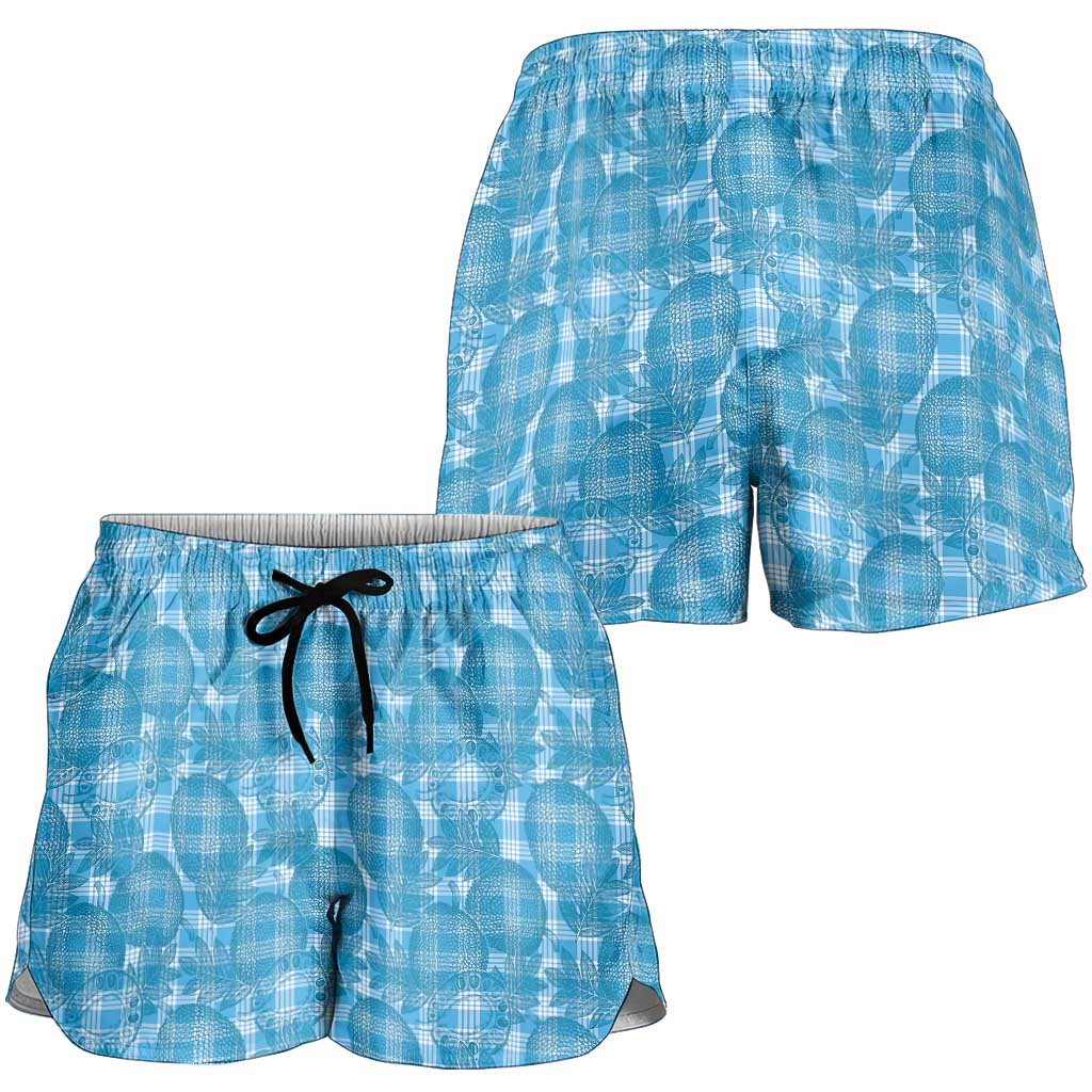 Polu Hawaii Breadfruit Palaka Motifs Shorts for Women