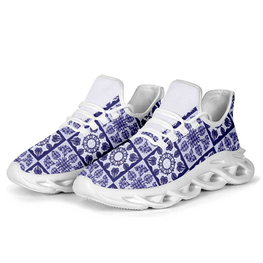 Polu Palaka Quilt Hawaii Clunky Sneakers Hawaiian Tropical Monstera Sea Turtle