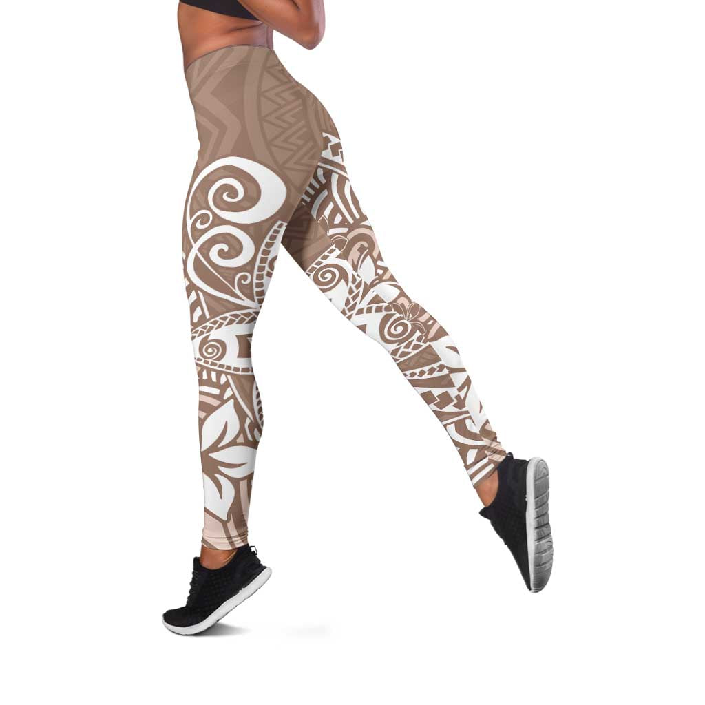 Polynesia Leggings Plumeria Beige Curves