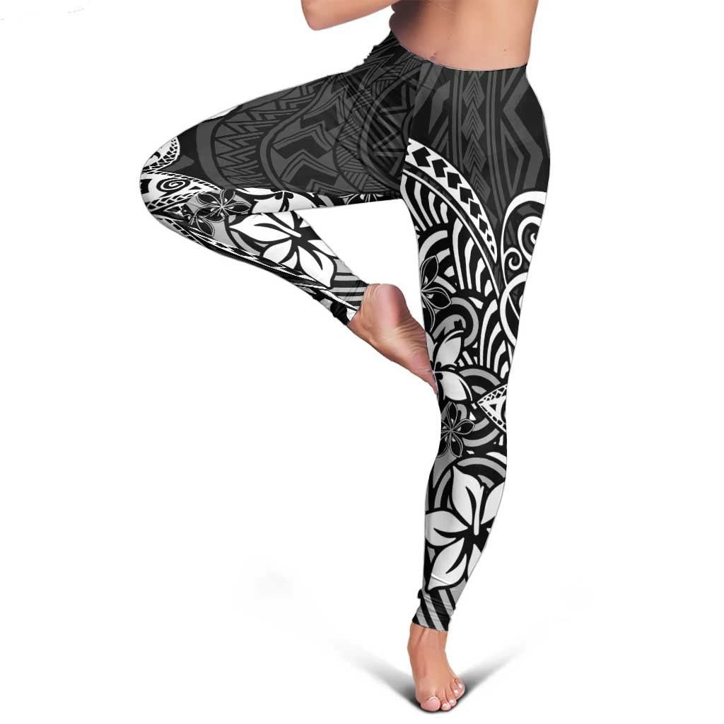 Polynesia Leggings Plumeria Black Curves