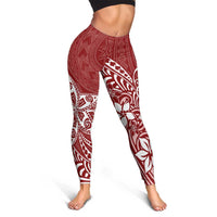 Polynesia Leggings Plumeria Red Curves