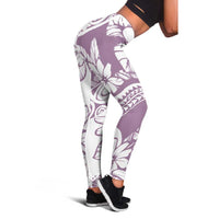 Polynesia Leggings Polynesian Tropical Flowers Purple Pastel Vibes - Polynesian Pride