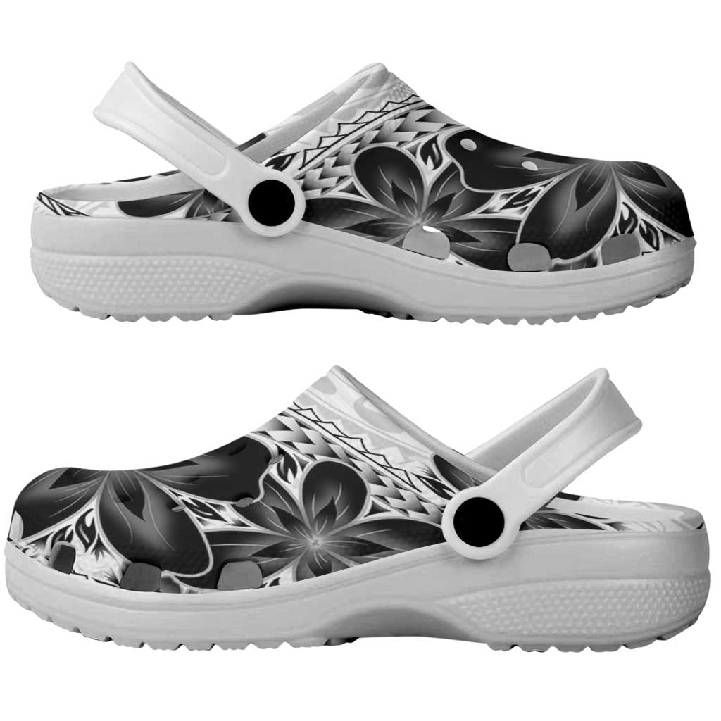 Polynesia Romantic Valentine Clogs Shoes Sea Turtle Couple With White Plumeria