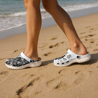 Polynesia Romantic Valentine Clogs Shoes Sea Turtle Couple With White Plumeria