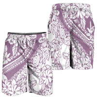Polynesia Shorts for Men Polynesian Tropical Flowers Purple Pastel Vibes - Polynesian Pride