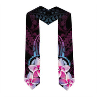 Polynesian Art Tattoo Graduation Stole Plumeria Flowers Pink Gradient